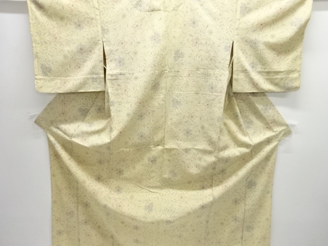 JAPANESE KIMONO / ANTIQUE HITOE KIMONO / SILK / HON SHIOZAWA / WOVEN FLOWER